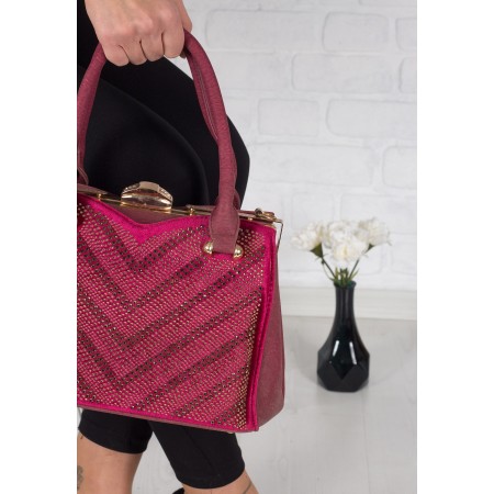 Bordo Kadife Taşlı Bayan Çanta