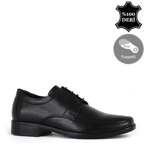 KND - Frank Peter 420 Erkek 20/K Deri Comfort Ayakkabı - Siyah