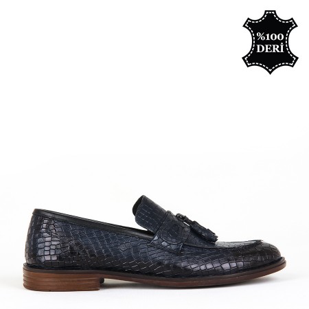 KND - Frank Peter P-01 Erkek Deri Casual Ayakkabı - Lacivert