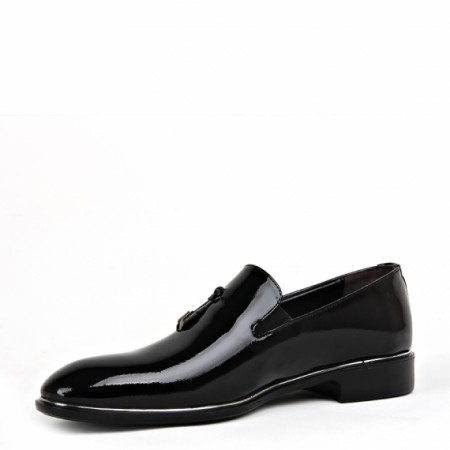 KND - Tamboğa 560 Erkek Rugan Klasik Ayakkabı (10'lu) - Siyah