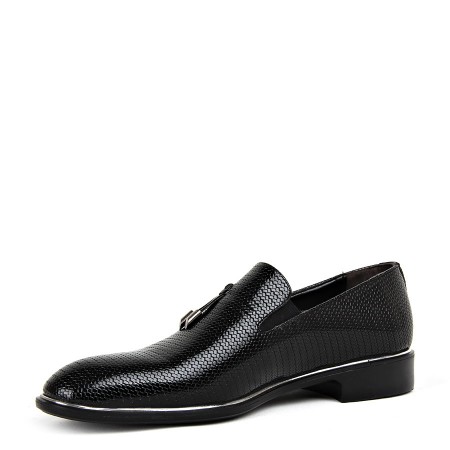 KND - Tamboğa 561 Erkek Rugan Klasik Ayakkabı (10'lu) - Siyah