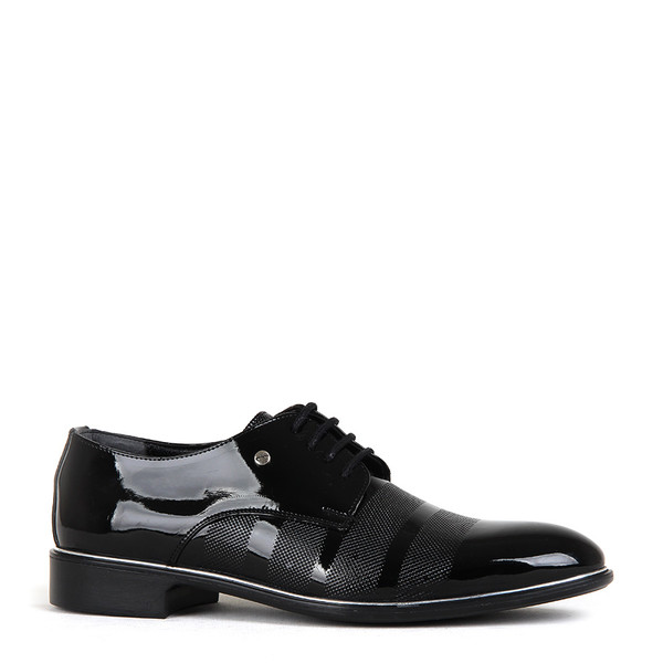 KND - Tamboğa 576 Erkek 20/K-Y Rugan Klasik Ayakkabı (10'lu) - Siyah